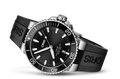 Oris Aquis Date herenhorloge 34mm 30 ATM met zwarte wijzerplaat en zwarte rubberen band, ideaal voor duiken en dagelijks gebruik.