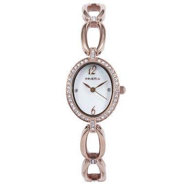 Prisma horloge Rosegoud Swiss Made Edelstaal Datum 22mm - horlogeoutlet.nl