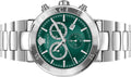 Versace Chronograaf Herenhorloge - Urban Mystique met groene wijzerplaat en zilverkleurige roestvrijstalen band, Swiss Made 43mm VEPY01021.