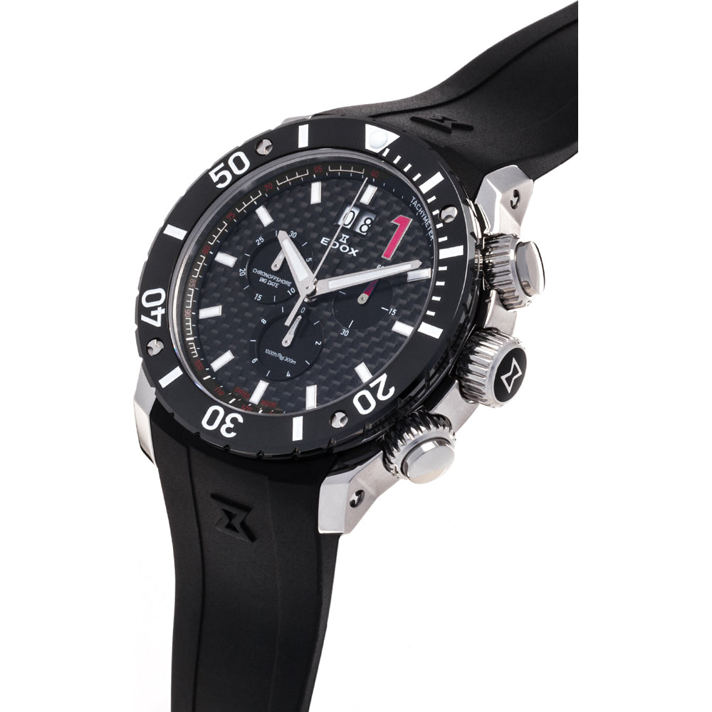 Edox 10020-3-NIN Swiss Made Chronograaf Herenhorloge 45mm