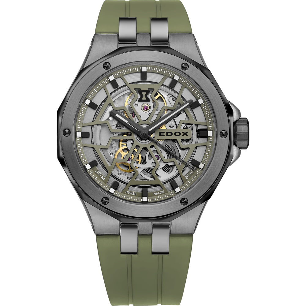 Edox Delfin Automatisch 85303-357GNCAV-VONB Skeleton Swiss Made Herenh