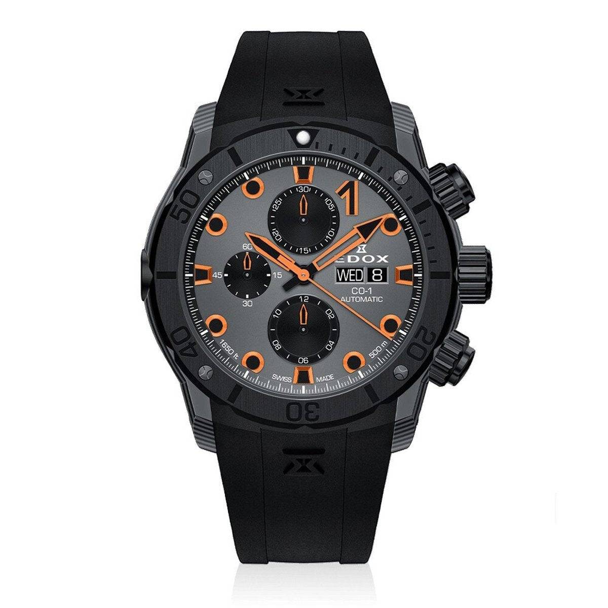 EDOX CO-1 CARBON 01125 CCN GNO  Chronograaf Automatisch Heren Duikhorloge 50 ATM 45mm