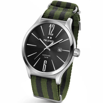 TW Steel TW1326 Slim Line Green Bond NATO Watch 45mm