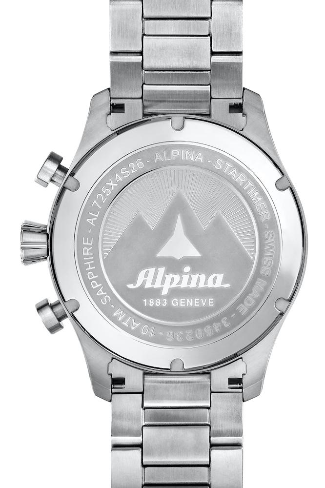 Alpina Alpiner Quartz AL-240GS4E6B herenhorloge 42mm met roestvrijstalen band en zwarte wijzerplaat. Swiss Made, stijlvol en nauwkeurig.