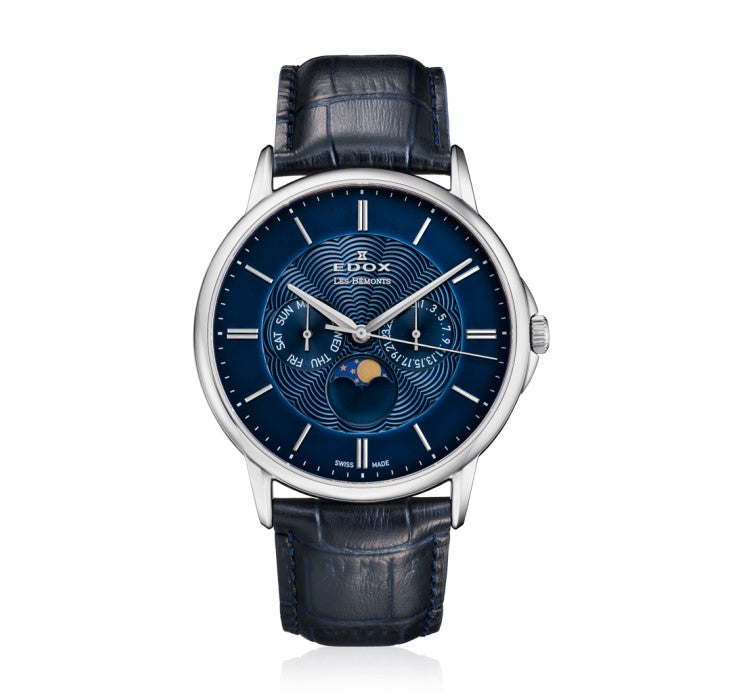 Edox Les Vauberts Les Bémonts Chrono Moon Phase 40002 3 BUIN Herenhorloge 42mm