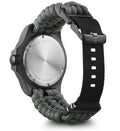 Victorinox INOX 241861 Carbon Paracord herenhorloge 43mm met robuuste roestvrijstalen kast en gevlochten paracord band in zwart en grijs.