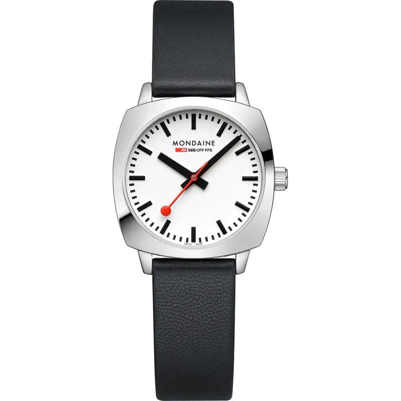 Mondaine Cushion Petite Spoorweghorloge Dames 31 mm - horlogeoutlet.nl