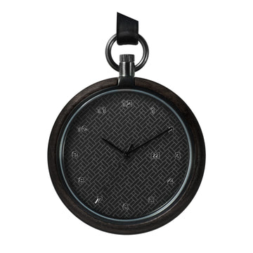 Auteur Uhren Memento Midnight – Taschenuhr aus Ebenholz und schwarzem Stahl, 44 mm