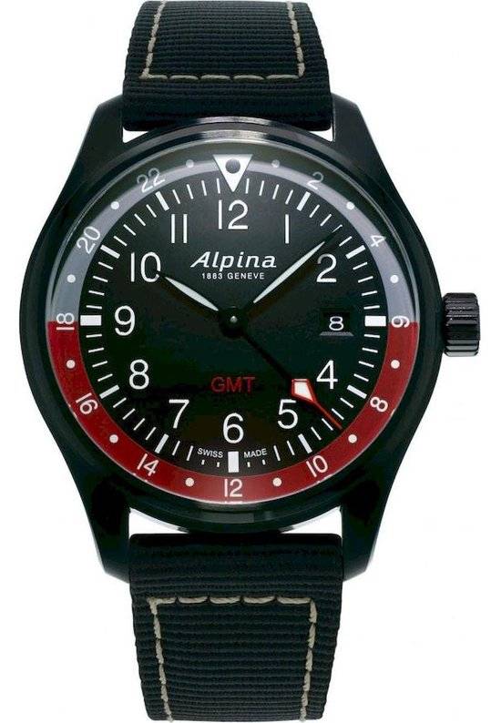 Alpina Startimer Pilot Quartz GMT AL-247BR4FBS6 Herenhorloge 42mm