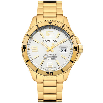 Pontiac Deep Water Swiss Made Goud Duikhorloge 20ATM 43mm