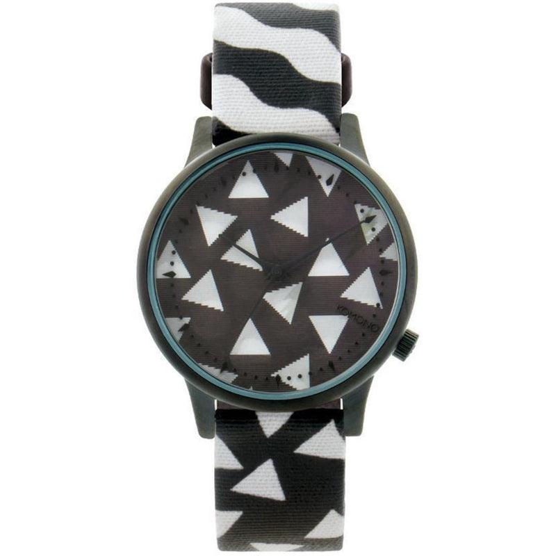 Komono x Happy Socks Estelle Black & White 3D Wijzerplaat Dameshorloge 36mm - horlogeoutlet.nl