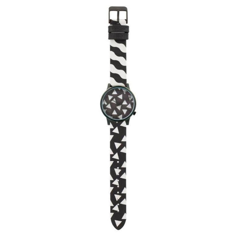 Komono x Happy Socks Estelle Black & White 3D Wijzerplaat Dameshorloge 36mm - horlogeoutlet.nl