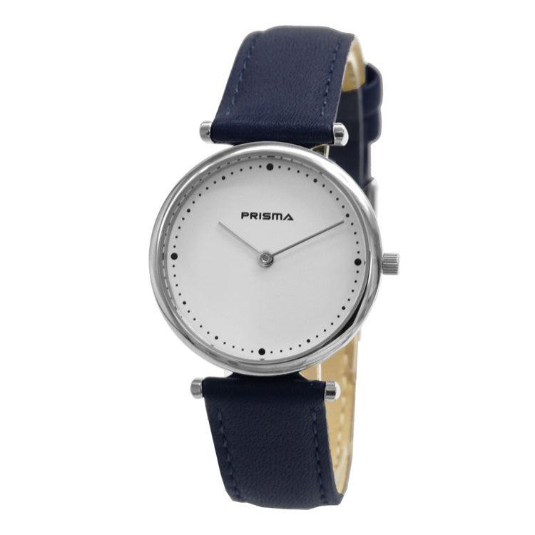 Prisma Design Dameshorloge Edelstaal Blauw 31mm - horlogeoutlet.nl