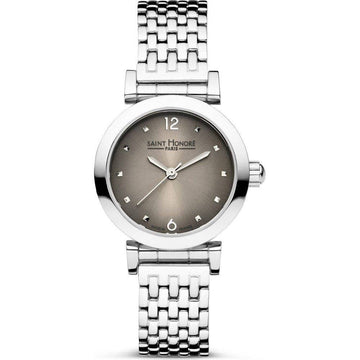 Saint Honoré horloge 722311 1GBN dameshorloge met een 26mm zilverkleurige kast en stijlvolle metalen band, ideaal voor elegante gelegenheden.