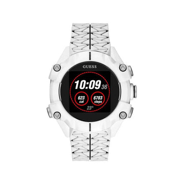 Guess Herenhorloge Wit Resin - Stijlvol & Modern 41-45mm