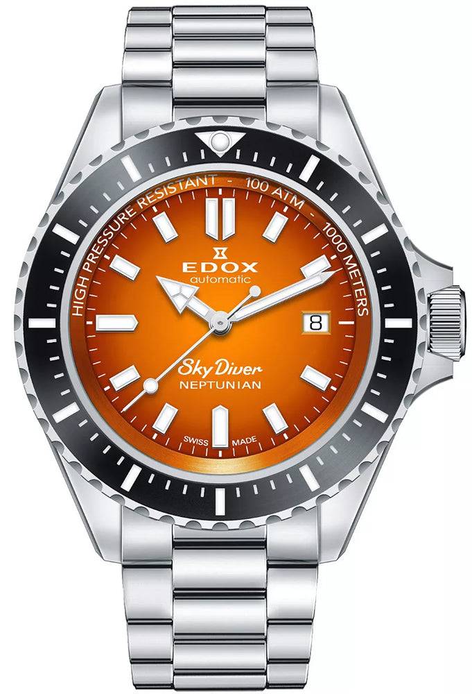 Edox Neptunian 80120-3NM-ODN Skydiver Heren Duikhorloge 44mm