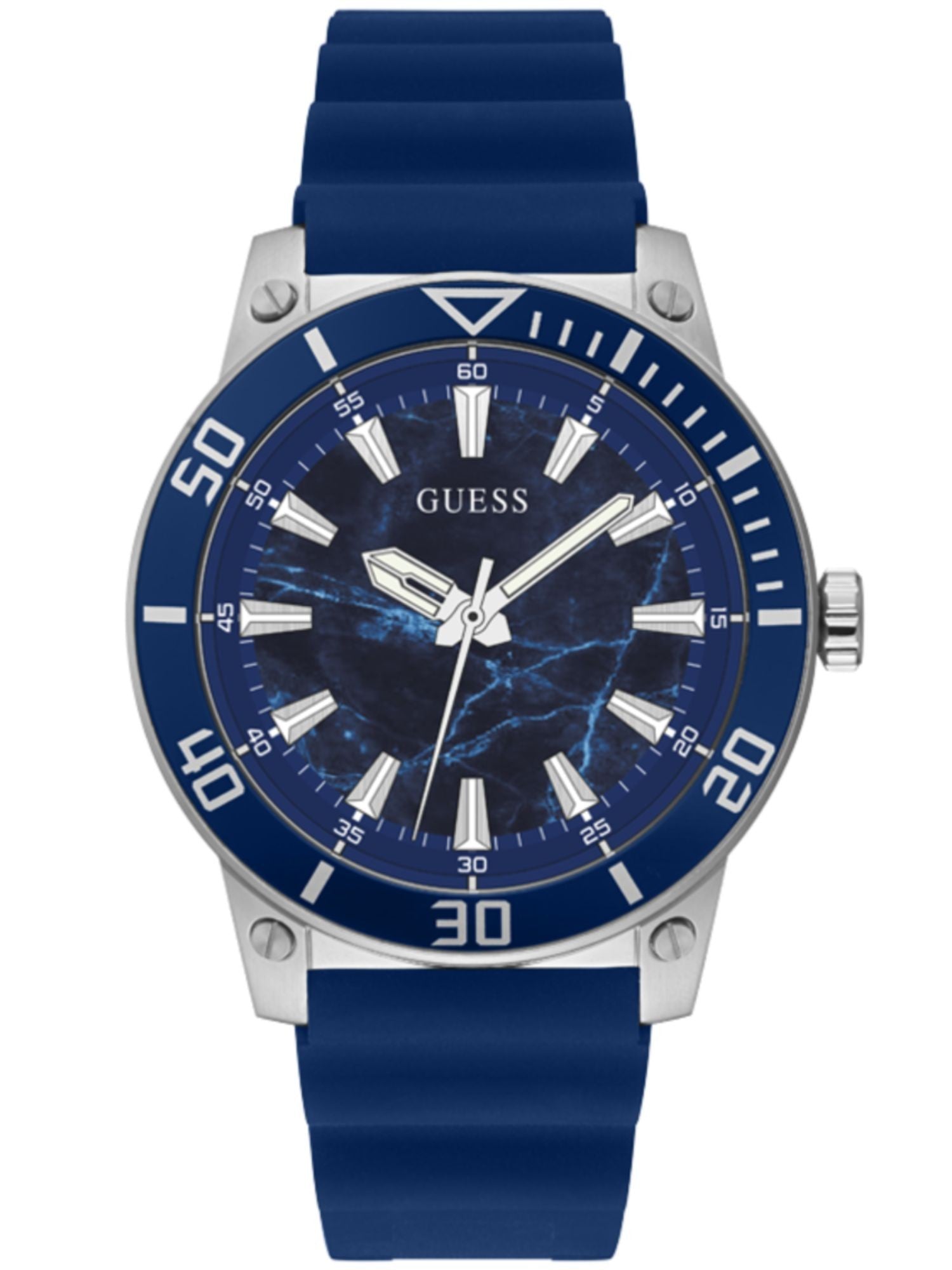 Guess Herenhorloge - Sportief Blauw met Zilveren Kast - 46-52mm