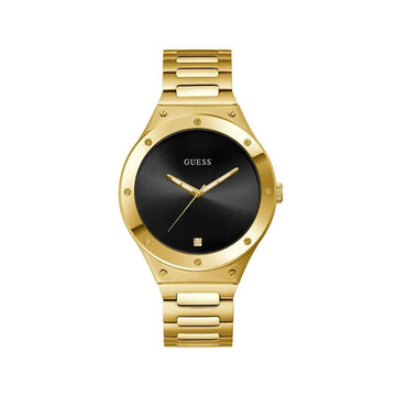 Guess Herenhorloge Goudkleurig RVS met Zwarte Wijzerplaat, 41-45mm
