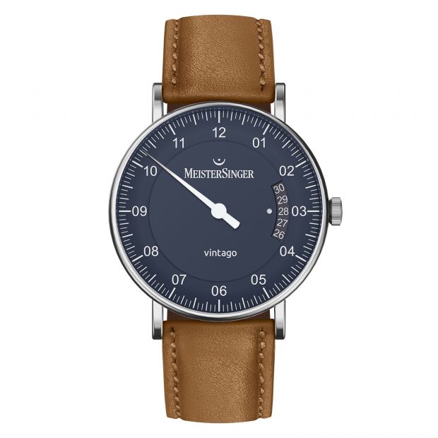 Meistersinger Vintago Horloge Automaat Blauw VT908 - 38mm