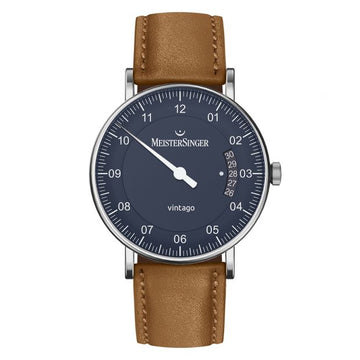 Meistersinger Vintago Horloge Automaat Blauw VT908 - 38mm