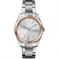 Lacoste Dameshorloge 36mm - Lacoste Parisienne met zilverkleurige schakelband en roségouden bezel. Elegant luxe design voor dames.