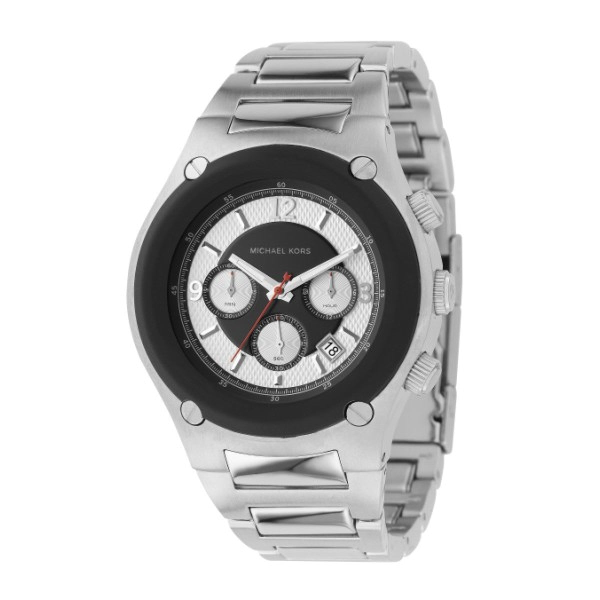 Michael Kors Herenhorloge MK8101 Zilverkleurig/Zwart RVS, 46-52mm