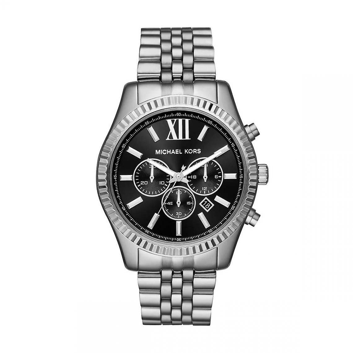 Michael Kors MK8602 Herenhorloge - Stijlvol Zilverkleurig RVS met Zwarte Wijzerplaat 41-45mm
