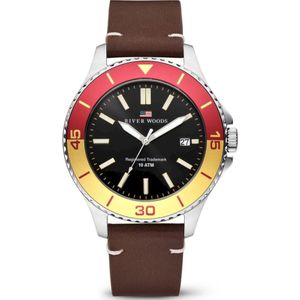 River Woods Herenhorloge 10ATM - Lederen Horlogeband bruin/Fanta - horlogeoutlet.nl