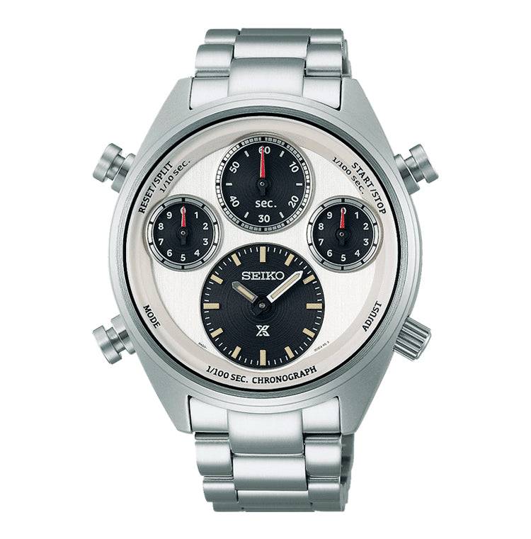 Seiko SFJ009P1 herenhorloge met 42mm kast, stijlvol zilverkleurig ontwerp en chronograaf, ideaal voor moderne heren