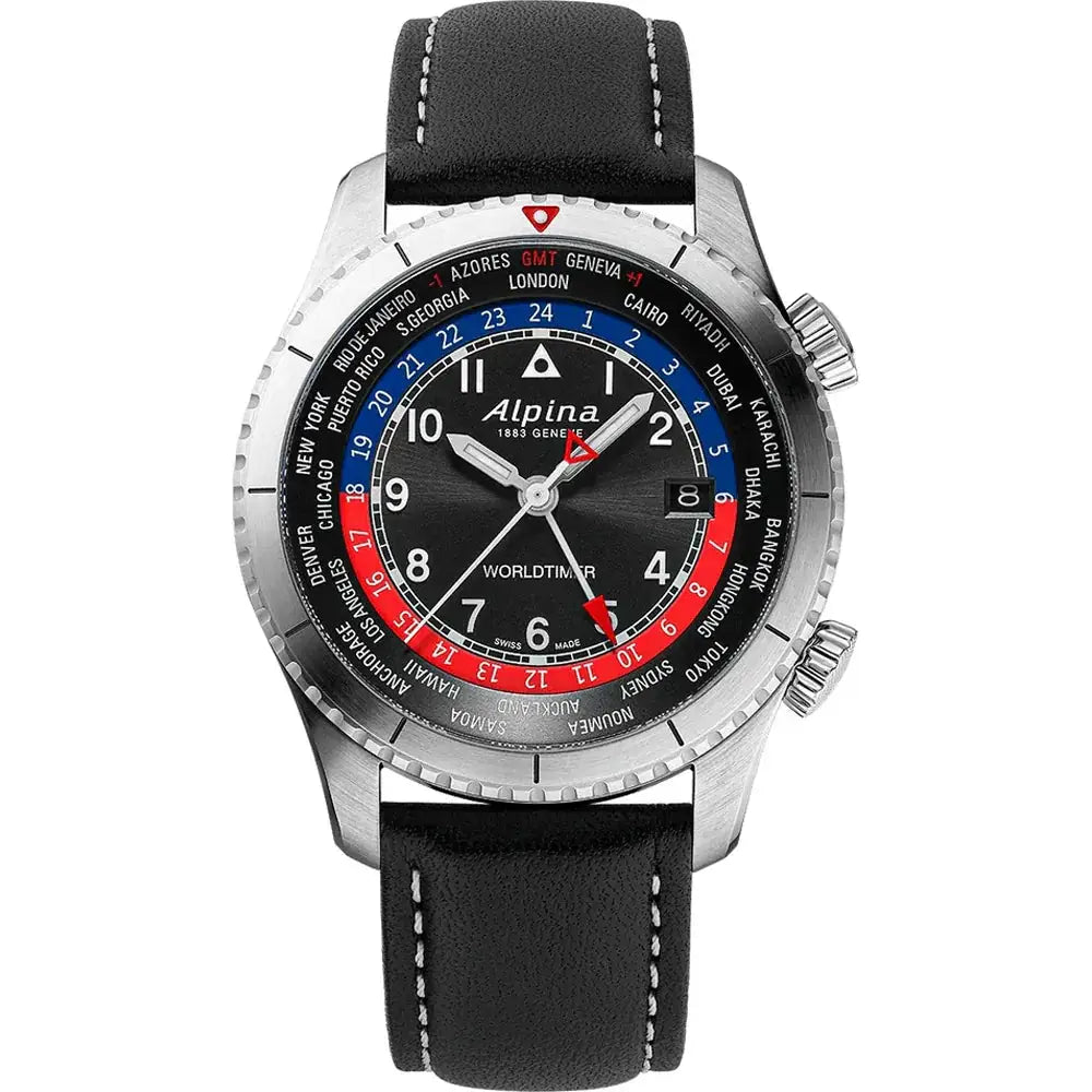 Alpina Startimer Pilot Worldtimer AL-255BRB4S26 Herenhorloge 41mm