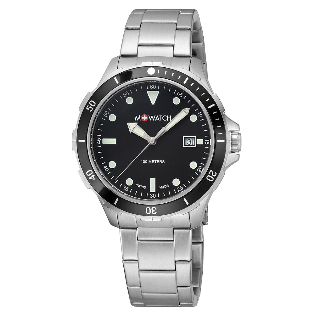 M+Horloge by Mondaine Aqua Steel Black Herenhorloge 42mm