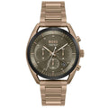 Hugo Boss Boss HB1514094 Top Chronograaf herenhorloge met goudkleurige roestvrijstalen band en olijfgroene wijzerplaat, 44mm kast.