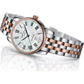 Certina DS C0010072211300 Podium Automatic dameshorloge 29mm met parelmoeren wijzerplaat en roségoud-zilveren schakelband. Luxe Swiss Made horloge voor dames.