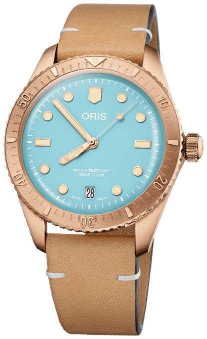 Oris Divers Sixty-Five Cotton Candy Bronze Blue Unisex Horloge 38mm - horlogeoutlet.nl