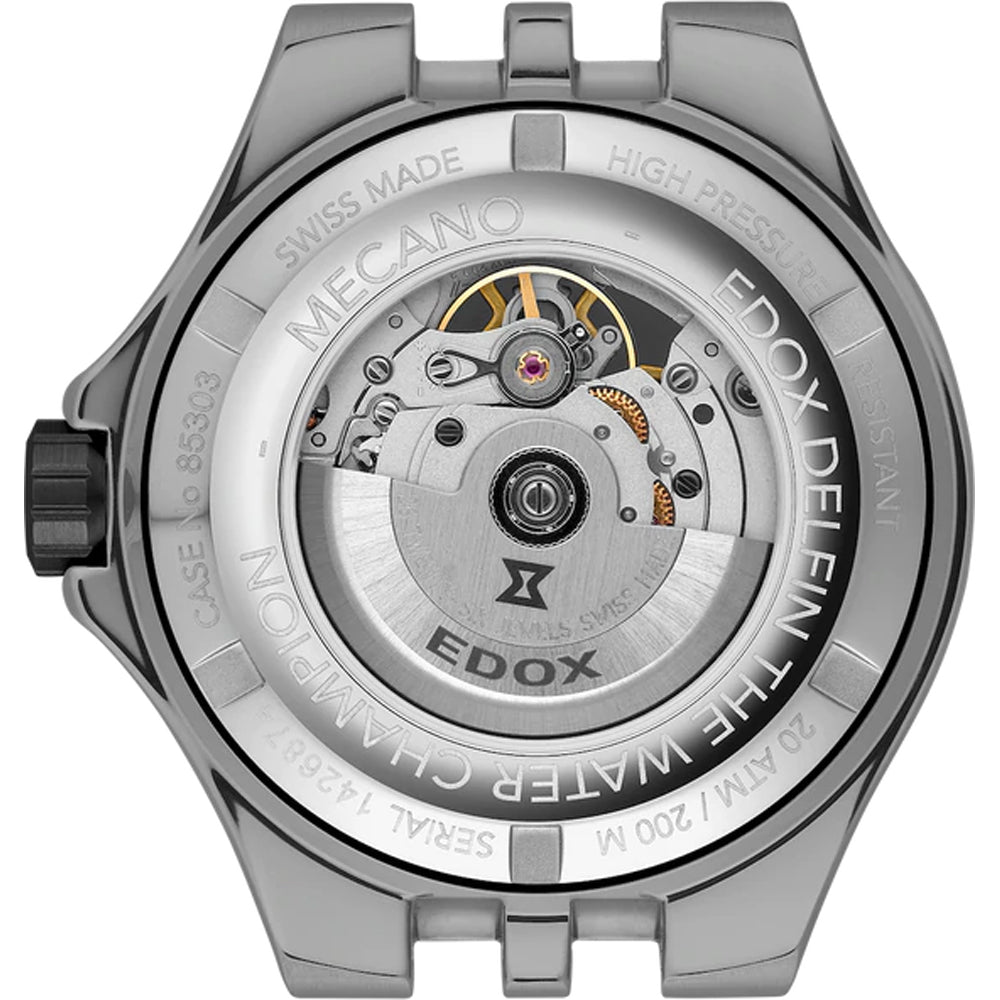Edox Delfin Automatisch 85303-357GNCAV-VONB Skeleton Swiss Made Herenh