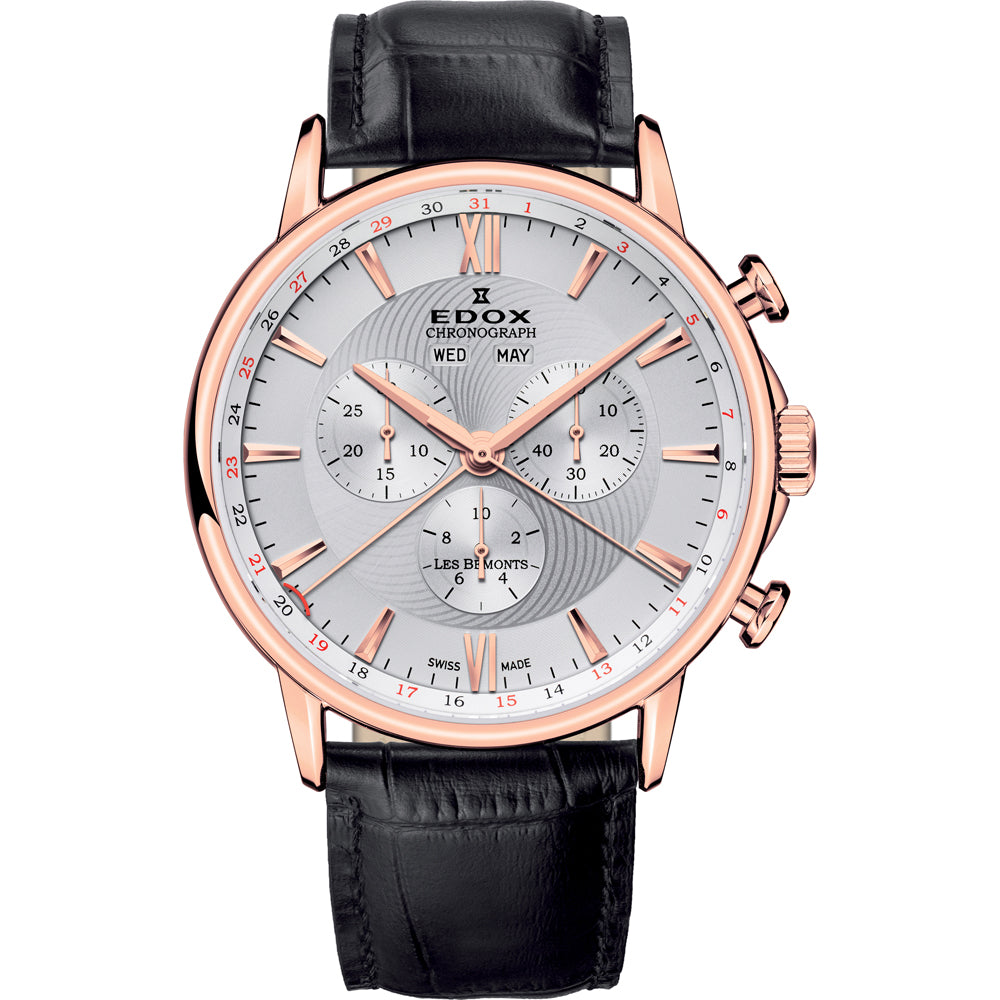 Edox Les Bémonts 10501-37R-AIR Chronograaf Swiss Made HerenHorloge 42mm