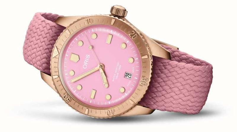 Oris Divers Sixty-Five Cotton Candy Bronze Pink Unisex Horloge 38mm - horlogeoutlet.nl