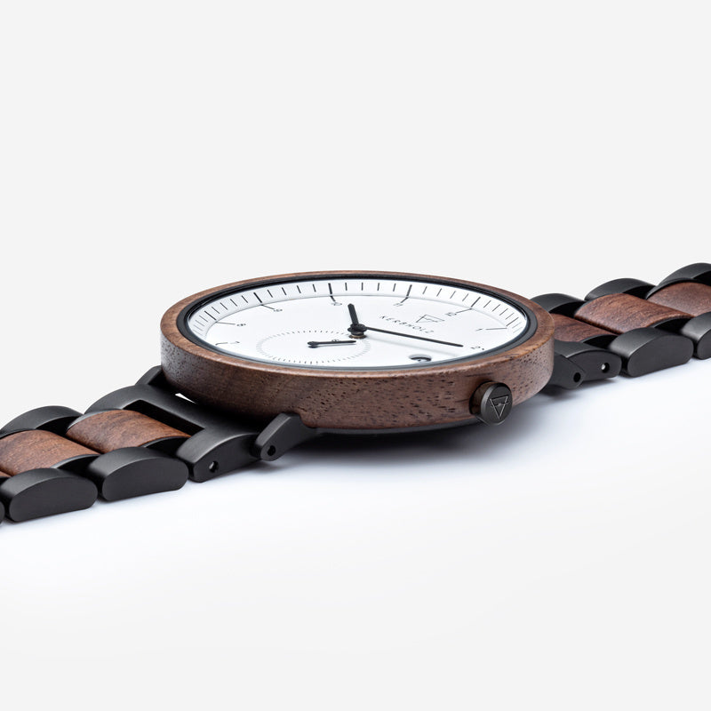 Kerbholz Anton Houten Herenhorloge Walnut Black Steel 42mm