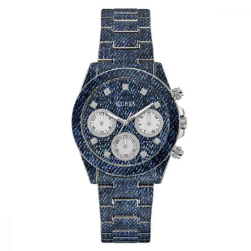 Guess Horloge GW0750L1 - Stijlvol Indigoblauw dameshorloge met 38mm kast en blauw RVS band. Quartz uurwerk en waterdicht tot 5 ATM.