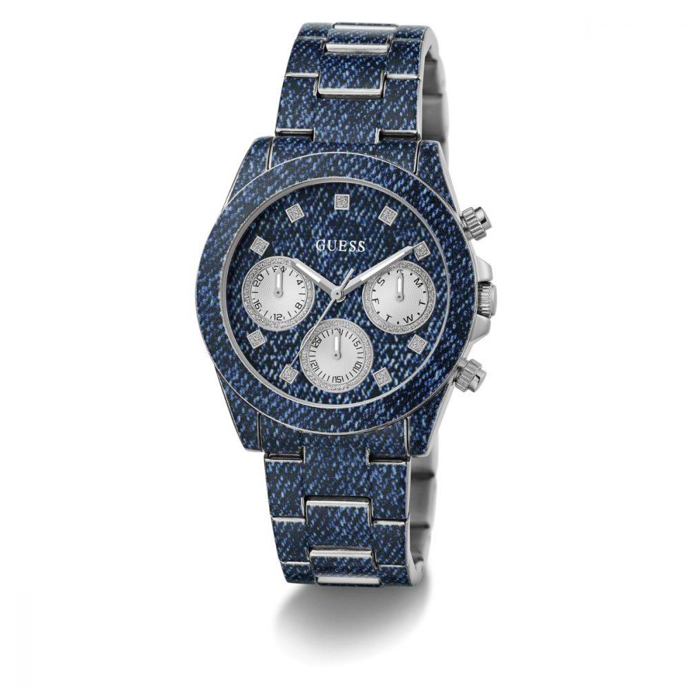 Guess Horloge GW0750L1 - Stijlvol indigoblauw dameshorloge van 38mm met RVS kast en band. Quartz uurwerk en waterdicht tot 5 ATM.