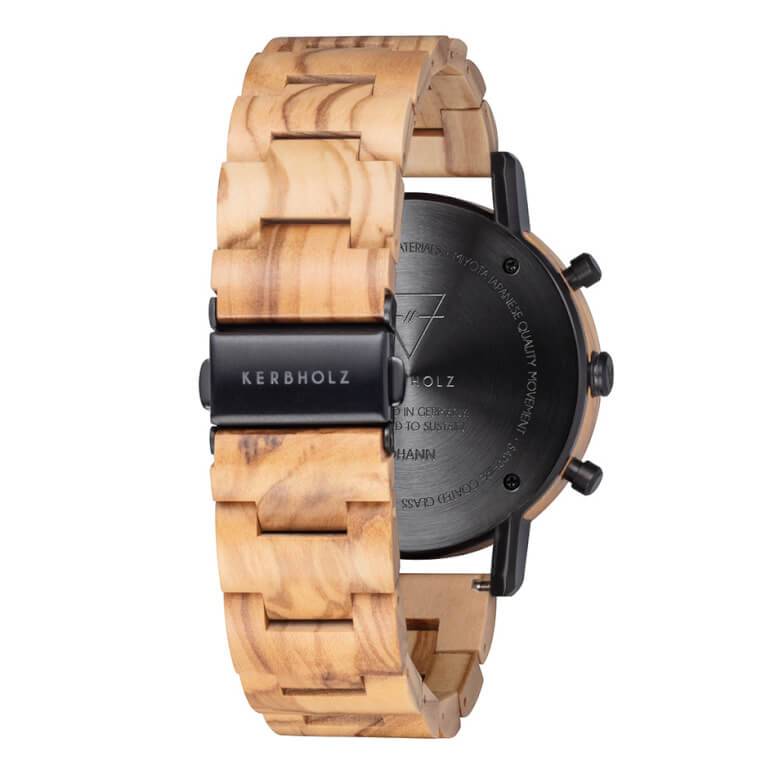 Kerbholz Herenhorloge Johann Olivewood Herenhorloge 45mm