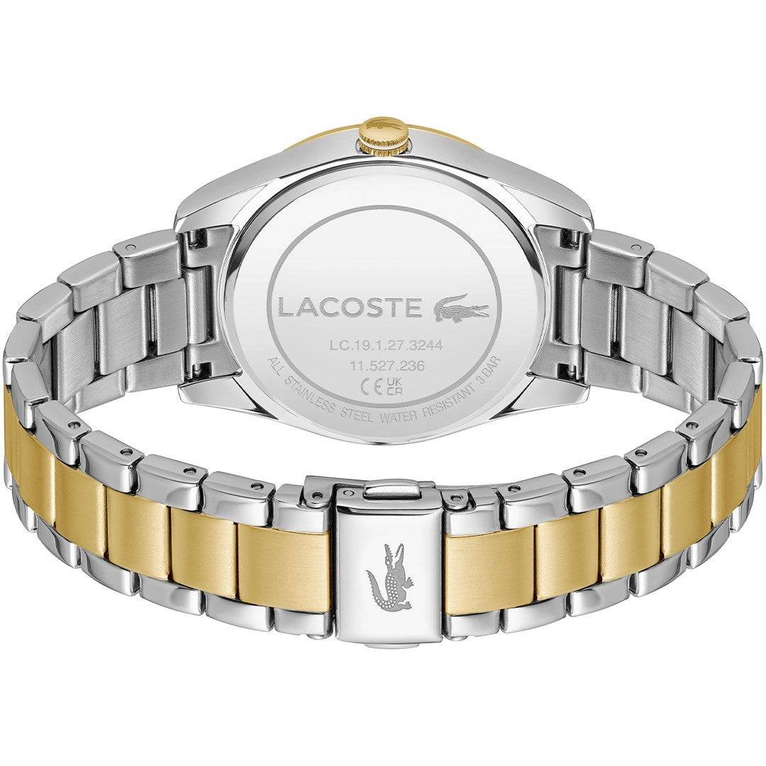 Lacoste Dameshorloge - LC2001364 Orsay 36mm met lichtgroene wijzerplaat, goud-zilveren RVS band en dag+datum functie, stijlvol en waterdicht.