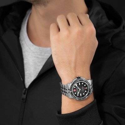Swiss Military Hanowa SMWGL0002001-SET Maitre Plongeur Automatic Herenhorloge 44mm 100 ATM