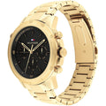 Tommy Hilfiger Herenhorloge TH1792109 Troy met goudkleurige roestvrijstalen band en zwarte wijzerplaat, ideaal voor een stijlvolle look.