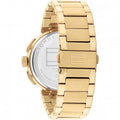 Gouden Tommy Hilfiger TH1792118 LORENZO herenhorloge 44mm met roestvrijstalen schakelband en gegraveerde sluiting. Luxe accessoire voor heren.